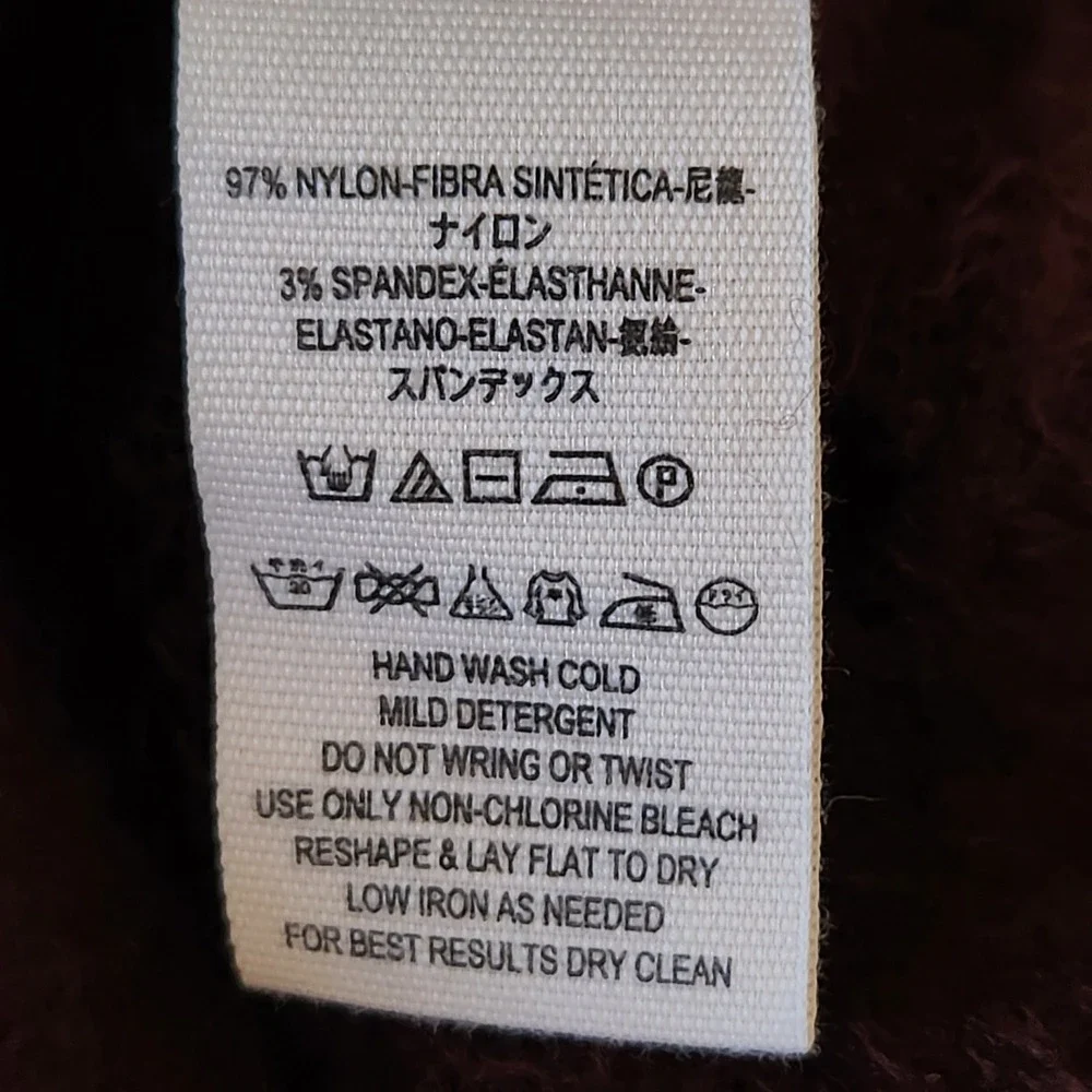 Free People Princess V Sweater Womens Medium Burgundy‎ Fuzzy Oversized Pullover